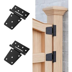 TRIPLE DEER 3.5 Inch Heavy Duty Gate Hinges, Extra Thick Gate Hinges for Wood Fence Barn Door Shed Gate Swing Door, Black Finish Door Strap Hinge, 2 Pack