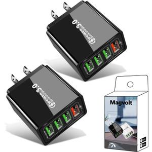 Pro Phone Charger, Magvolt Pro Charger, 4-Port Wall with Intelligent Temperature Control, for All Phones (Black*2PCS)