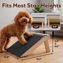 4 x Dog Ramp for Stairs 4 Pack - Adjustable Wooden Stair Wedges for Small Dogs, Foldable Indoor Dog Stair Ramp and Non-Slip Pads for Senior and Short-Legged Pets