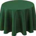 Biscaynebay Textured Fabric Round Christmas Tablecloths 70", Hunter Green Water Resistant Spill Proof Tablecloths for Dining, Kitchen, Wedding, Parties Machine Washable