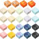 Sureio 24 Pack Jewelry Gift Boxes Jewelry Box Gift Cases Cotton Filled Cardboard Paper Box Bracelets Bangle Necklace Gift Case with Ribbon Bow for Birthday Wedding 12 Colors, 1.6 x 1.6 Inches