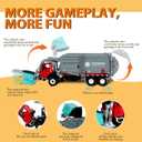 FUBARBAR Truck Toy Model 1:43 Diecast Metal Garbage Recycling Waste Transport Truck with Trash Bin, Pull Back Model Car Toy for Kids 4-6 Age Boys Birthday Gift (Grey)