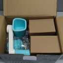 Ourokhome Rotary Cheese Grater Hand Crank, Kitchen Shredder Speed Mandolin Slicer Ice Shaver with Handle and Drum Blades for Cheese, Vegetable, Nuts, Chocolate, Potato, Carrot, 5 Blades, Blue