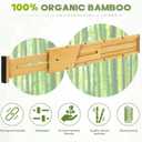Bamboo Drawer Dividers 4PCS with Inserts, Expandable Kitchen Utensil Drawer Organizers, Adjustable drawer organizer for deep drawers Dresser Closet Underwear Storage Bedroom Bathroom Drawers (16.6"-22")