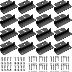 Anbte 16PCS Solar Panel Mounting Z Brackets, Aluminum Solar Panel Mounting Bracket 304 Stainless Steel Screws, Stable, Rust - Resistant, Easy Install for Roof, RV, Boat, Yacht, Black