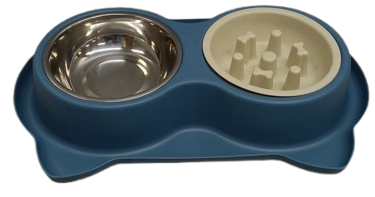 Jestrem Slow Feeder Dog Bowls with NonSlip Mat, 3in1 Stainless Steel Bowl Slow Feeder Prevents Gulping, Paired with Weighted Base Water Dog Bowls for Large Medium Small Breed Size Dogs and Cats