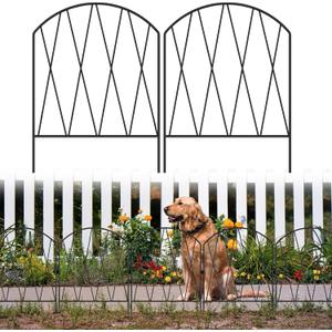 24 Pack Decorative Garden Fence Animal Barrier,25ft(L) x 16in(H) Rustproof Metal Wire No Dig Fence Border for Dogs,Anti Digging Flower Edging for Outdoor,Landscape,Patio & Yard,Arched