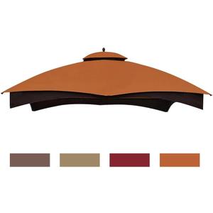 Eurmax USA High Performance Replacement Canopy Top for Lowe's Allen Roth Heavy Duty Gazebo Roof Gazebo Top with Air Vent 10X12 Cover #GF-12S004B-1, Replacement Top Only (Rust)