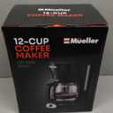 Mueller 12-Cup Drip Coffee Maker - Borosilicate Carafe, Auto-Off, Reusable Filter, Anti-Drip, Keep-Warm Function, Clear Water Level Window Coffee Machine, Kitchen Essentials & Accessories (Black)