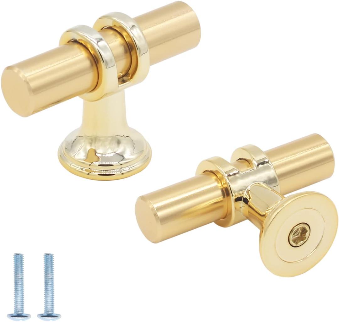 10 Pack Gold Cabinet Knobs Solid Gold Dresser Knobs Drawer Knobs