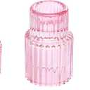 Vixdonos Pink Candlestick Holders Set of 3 Glass Candle Holders for Taper Candles,Pillar Candles and Tealight Candles