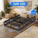 Twin Box Spring 5 Inch Low Profile, Robust Metal Bed Base, 1500 lbs Weight Capacity, Washable Fabric Casing, Quick Assembly