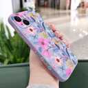for iPhone 14 Plus Case Flower Creativity Pattern Design Soft Silicone Slim Shockproof Phone Cover for iPhone 14 Plus, 6.7 inch-Flower Purple