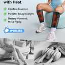FIT KING Cordless Calf Massager with Heat & Compression Rechargeable Leg Massager for Circulation, Edema, RLS & Pain Relief, 3 Heat Levels, 3 Modes & Intensities, Portable, Mom, Dad, Athlete Gift