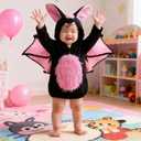 Halloween Baby Animal Plush Costume Kids Cartoon Onesie Pajamas Homewear Outfit Infants Jumpsuit (2-24, Bat)