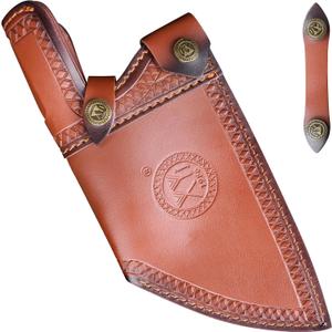 XYJ Leather Sheath for Butcher Knife, Wide Blade Kitchen Knives, Practical Soft Leather Knife Sheaths, Belt Loop, Portable Carrying Out, Blade Protector Case, Knife Sleeve