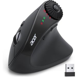 acer Ergonomic Mouse Wireless with Side Scroll Wheel, Bluetooth Mouse for Laptop(BT5.2+2.4GHz), Office Vertical Computer Mice, Small to Medium Sized Hands Ergo Mice, 8 Buttons for PC, MacBook Neo
