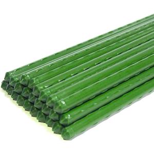 Growsun 5ft Garden Stakes Plant Cage Supports Tomato Trellis Climbing Metal w/Plastic Coated, Pack of 50