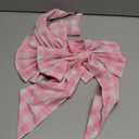 Suncalla 2 Pcs Pink Plaid Wreath Bow 19.6'' x 11.8'' Coquette Front Door Hanger Cute Bow Wreath Accessories Xmas Party Yard Doorway Indoor Outdoor Wall Decoration