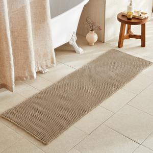 TYUU Waffle Runner Rug Bathroom, Long Boho Bathroom Rugs Non Slip Washable Super Absorbent Quick Dry Farmhouse Bath Mat, 72"x24" Khaki