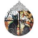 2025 Ornaments for Christmas Tree, Zmoicky Stained Glass Hanging Ornament, Christmas Ornaments Clearance, Gift Exchange Ornament, Bauble Present - Two Black Cat