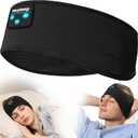 Perytong Sleep Headphones Wireless, Bluetooth Sports Headband Headphones with Ultra-Thin HD Stereo Speakers Perfect for Sleeping,Workout,Jogging,Yoga,Insomnia, Air Travel, Meditation (DeepBlack)