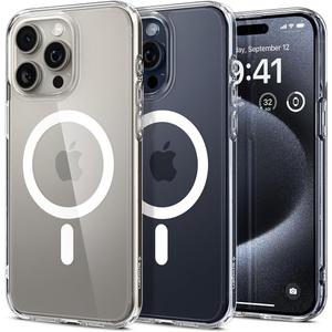 Spigen for iPhone 15 Pro Case, Ultra Hybrid MagFit [Anti-Yellowing] [Compatible with Magsafe] - Clear