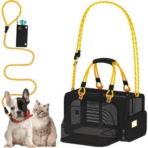 PAWZIDEA Expandable Pet Carrier Airline Approved, 18"11"11" Small Dog Carriers, Collapsible Top-Load Cat Carrier for 2 Cats Under Seat, Soft-Sided Puppy & Animal Travel Bag, ID Card, Up to 15lbs