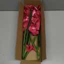 Fuchsia Gladiolus Artificial Flowers 3 Pcs Silk Flowers with Stems Fake Tropical Flower for Vase Spring Summer Indoor Decoration Faux Florals Stems Fillers for Table Centerpieces, Wedding, Home Decor