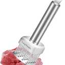 18/10 Stainless Steel Meat Tenderizer Tool, 24 Sharp Needles for Tenderizing Steak Chicken Pork Veal Barbecue Marinating
