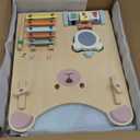 Wooden Baby Walker, Adjustable Speed Baby Push Walker for 1 Year Old, 10-in-1 Montessori Walker for Boys & Girls, Toddler Sit-to-Stand Learning Toy with Detachable Busy Board