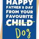 6 x Funny Father's Day Card from Dog Daughter Son Humorous Fathers Day Dog Dad Card, Fun Gift from Kids or Family on Father's Day