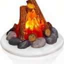 2.4 Inch Christmas Village Accessories Resin Camp Fire Fake Fire Pit Figurine Miniature Campfire for Mini Christmas Scene Micro Landscape