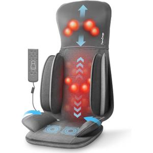 Shiatsu Neck Back Massager with Heat, Massage Chair Full Body with Compression, Chair Massage Pad with Vibration, Seat Massager for Home, Office Chair Use