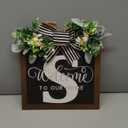 Last Name Year Round Front Door Wreath Front Porch Decoration 26 Letter Welcome Sign with Eucalyptus Garland and Bow Spring Wreaths for Front Door Outside Hanger GarlandS