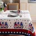 2 x XCHI Gnomes Stars Patriotic America 4th of July Memorial Day Independence Day Tablecloth Rectangle Washable Table Covers for Home Party Decorations 60x84 Inch