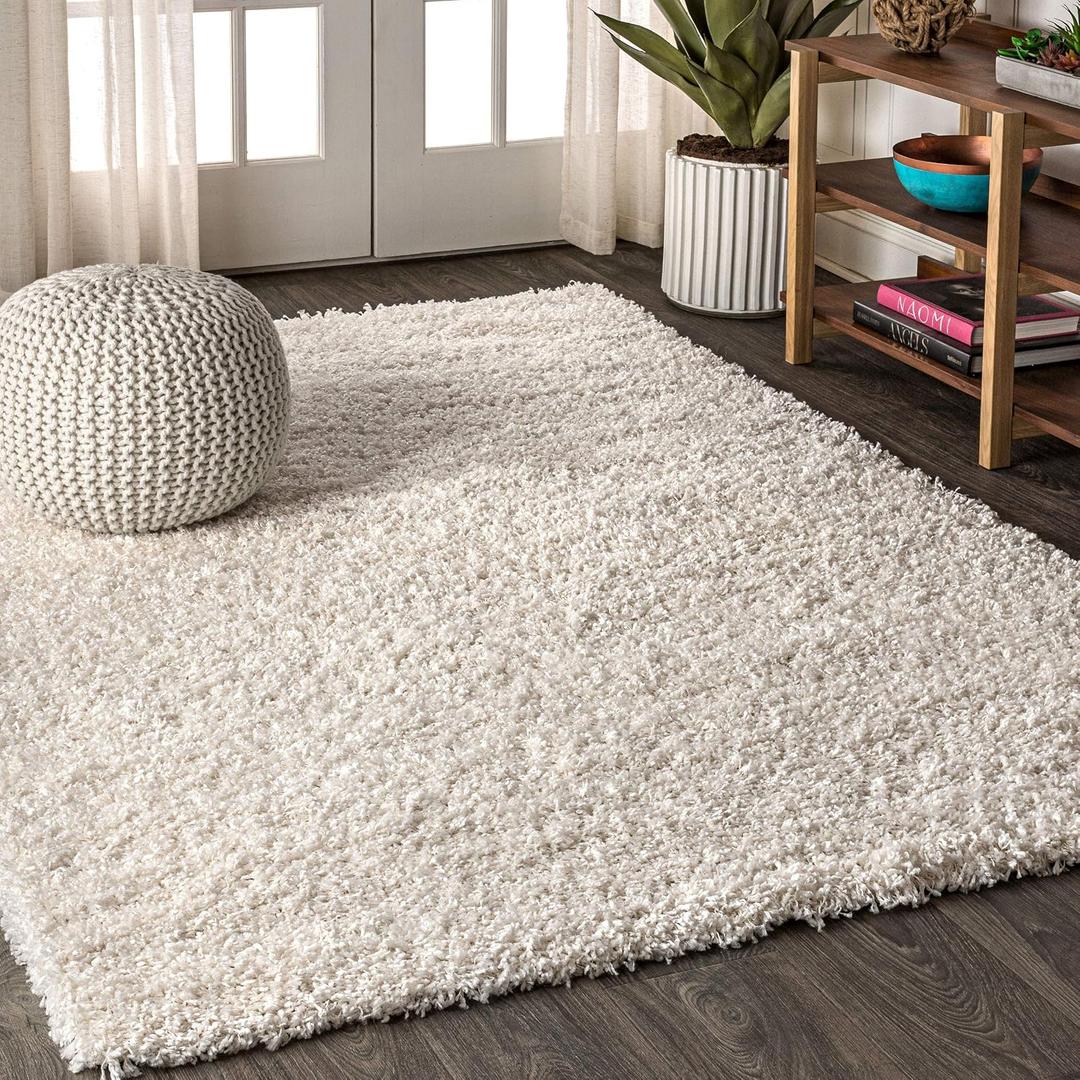 JONATHAN Y Mercer Shag Plush Cream Indoor Area Rug, 3x5, Contemporary, Modern, Easy-Cleaning for Living Room, Bedroom, Kitchen, Pet Friendly, Non-Shedding (MCR106D-3)
