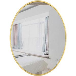 HD Make-up Mirror Dressing Mirror Wall Mount Iron Gold Metal e Shaving Mirror Oval Wall Mirror Bathroom Dressing Hallway Decoration Mirror