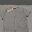 QINSEN Women's Crewneck Short Sleeve T Shirts Ribbed Button Going Out Trendy Tops, Size M