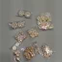 Hicarer 44 Pieces Pearl Rhinestone Buttons Rhinestone Faux Pearl Embellishments Brooch Alloy Floral Pendants for Jewelry Making Party Wedding Bridal Bouquet DIY Home Decoration(Gold)