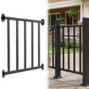 Akenow 36 in. H x 2 ft. W Porch and Deck Railing,Level Railing Kit Guard Rail for Deck for Outdoor Steps,Heavy Duty Balustrs System for Deck, Porch, Patio & Balcony