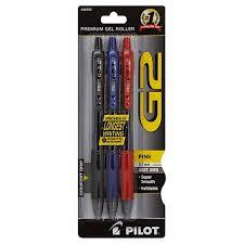 Pilot G2 Retractable Gel Ink Pen, Fine Point, Assorted Colors, 4 Count