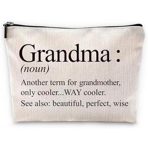 Sufamb Grandma Gifts Makeup Bag, Best Grandmother Gifts for Mother's Day Birthday from Grandkids Cosmetic Bags, Gift for Grandma Portable Small Toiletry Bag Zipper Makeup Pouch 2 Pack