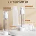 Travel Bottles Kits 7 Pcs , TSA Approved Leak Proof Toiletry Container Set, Graduated Vaccumn atomizer and Lotion Bottle, Squeeze Bottle, Transparent Cream Jar, for Shampoo Lotion Cream Cosmetic