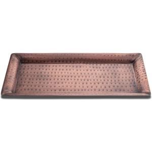 Monarch Abode Decorative Tray  16-Inch Hand Hammered Antique Copper Metal Bathroom Tray Countertop, Vanity Trays Organizer, Perfume Plate for Dresser, Kitchen Countertop Large Fruit Platter (16" x 8" x 2")