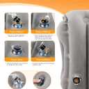 Sunany Travel Pillow, Inflatable Neck Pillow Used for Airplanes/Cars/Buses/Trains/Office Napping with Eye Mask/Earplugs (Gray) (Medium, Grey)