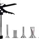 1.5LB Large Capacity Jerky Gun Kit, Stainless Steel Beef Jerky Gun, Sausage Gun with 5 Stainless Steel Nozzles