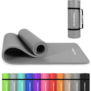 MSPORTS Yoga Mat Premium Non Slip Thick Extra Comfortable Exercise Mat for Home Workouts, Pilates, Stretching & Gym Cushioned NBR Foam, Gym Mat with Strap, for Women & Men