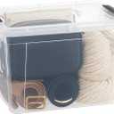 Superio Clear Storage Box with Lid, 8.7 Quart Plastic Container Bins for Organizing, Stackable Crates, BPA Free, Non Toxic, Odor Free, Organizers for Home, Office, School, and Dorm