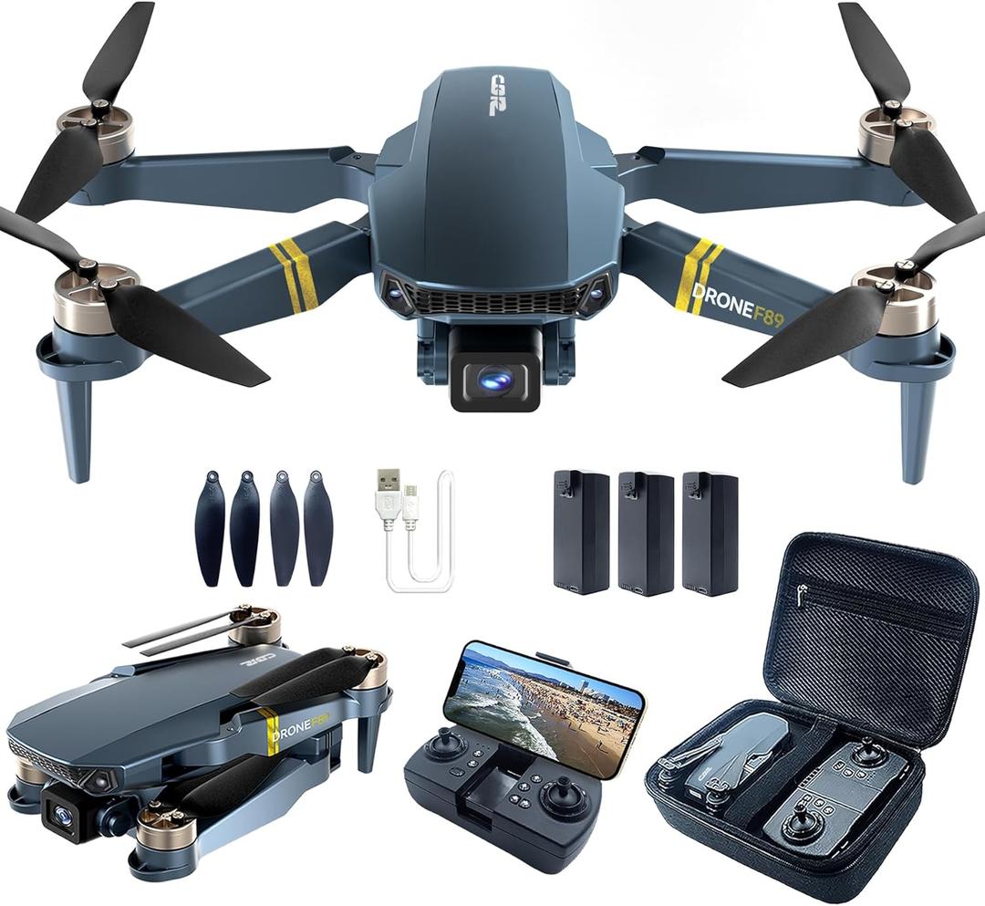 Brushless Super Endurance Foldable Drone with Camera for Beginners60+ min Flight Time, WiFi FPV Quadcopter with 120Wide-Angle 4K HD Camera, Brushless Motor, Auto Hover, Follow Me (3 Batteries)